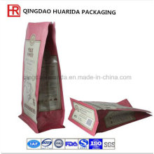 Plastic Quad Food Packaging Flat Bottom Bag avec design client